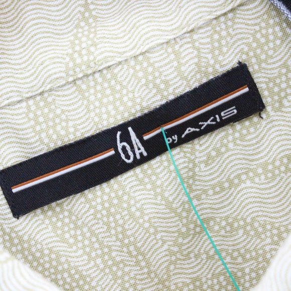 Vintage 6A By Axis Shirt Men's Casual Beige Short Sleeve Button Down Floral Sz L - Picture 4 of 8